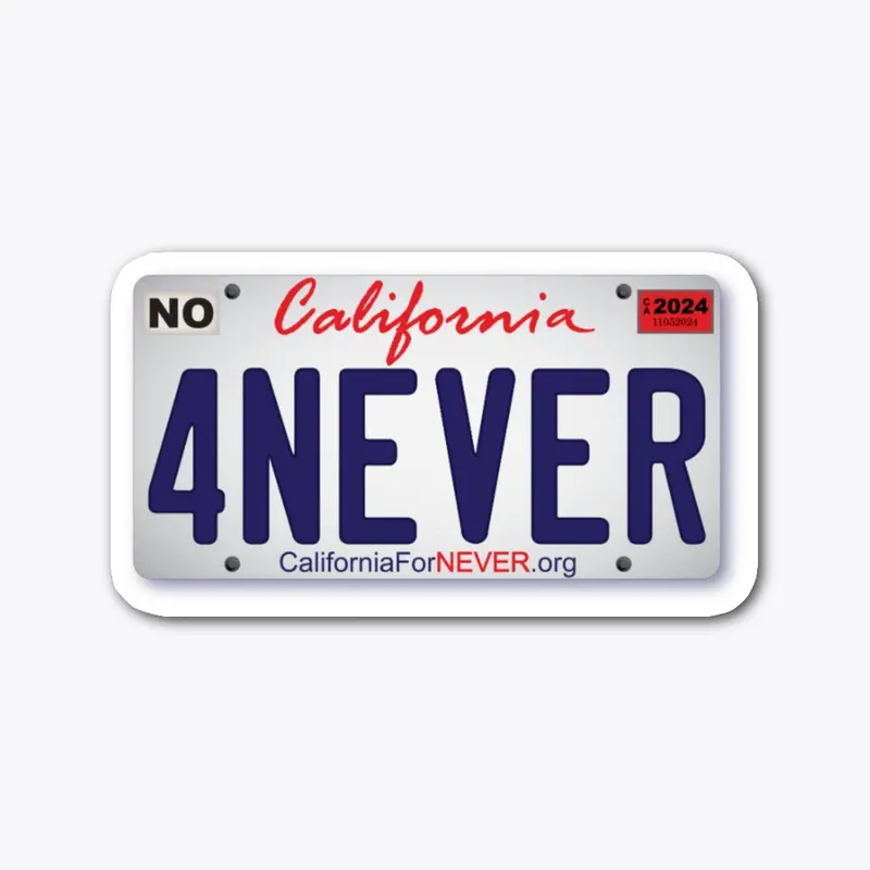 CaliforniaForNEVER License Plate 